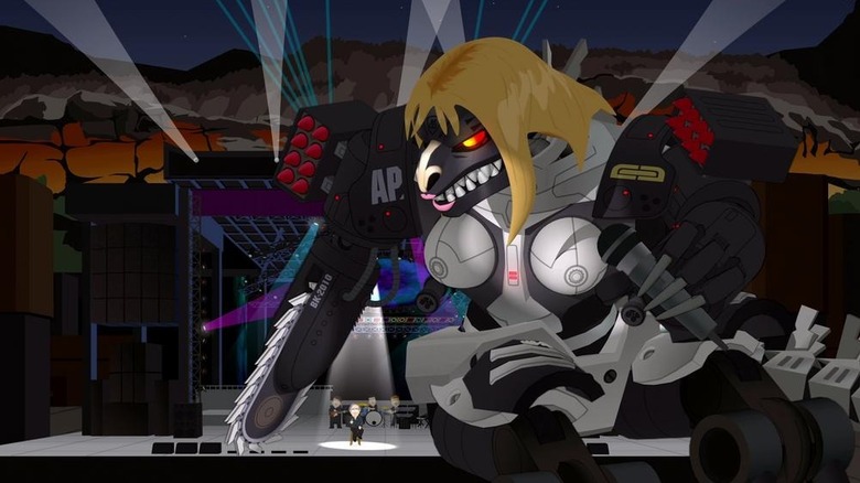 Mecha-Streisand terrorizing a concert stage