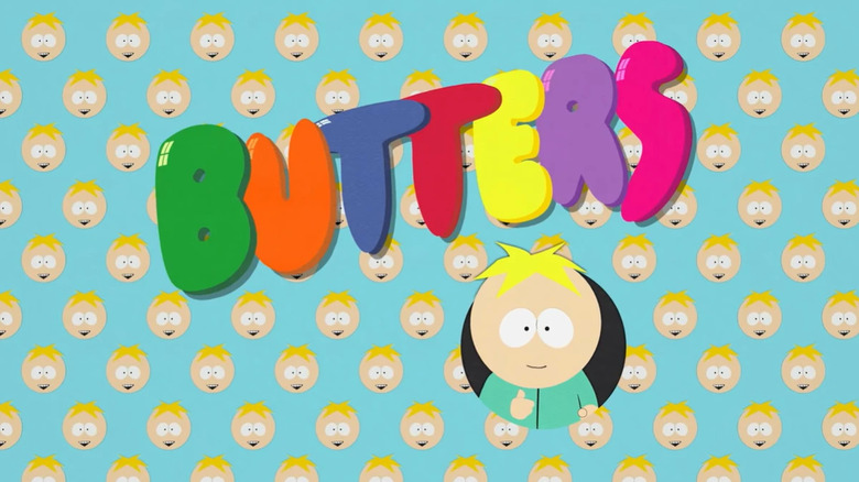 Butters displayed on his own logo