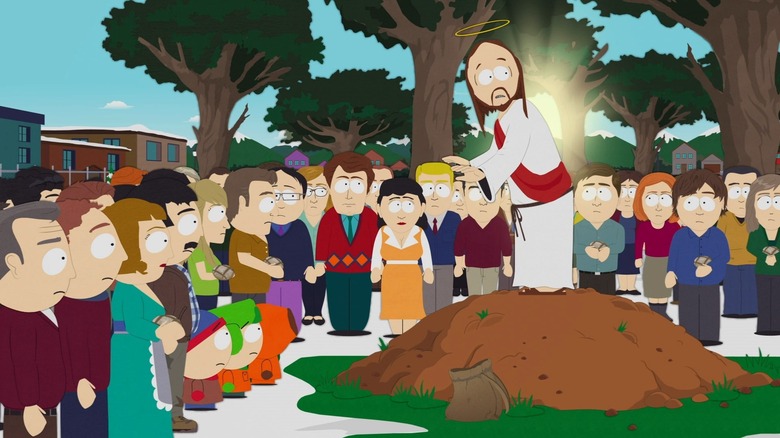 Jesus warning the citizens of South Park to be careful
