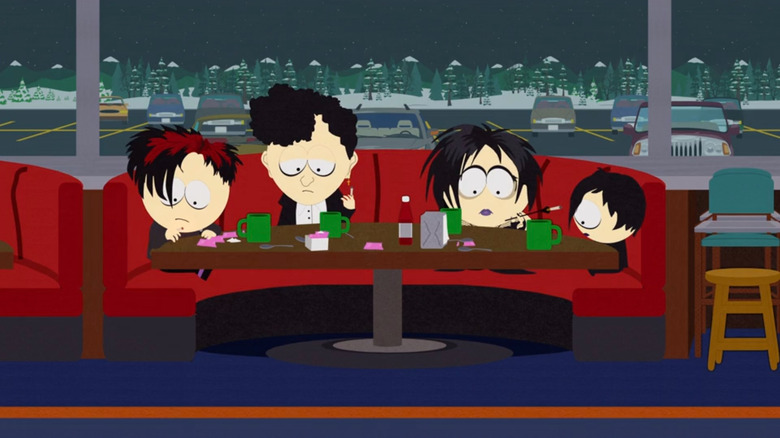 Goth kids at a diner on South Park