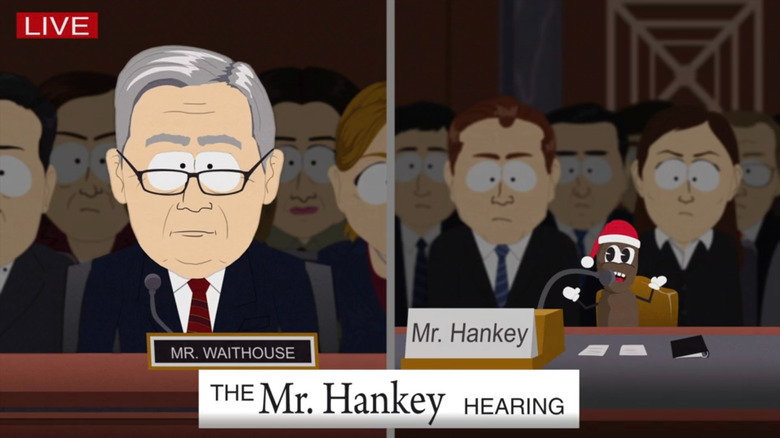 Mr. Hankey testifying to Congress on South Park