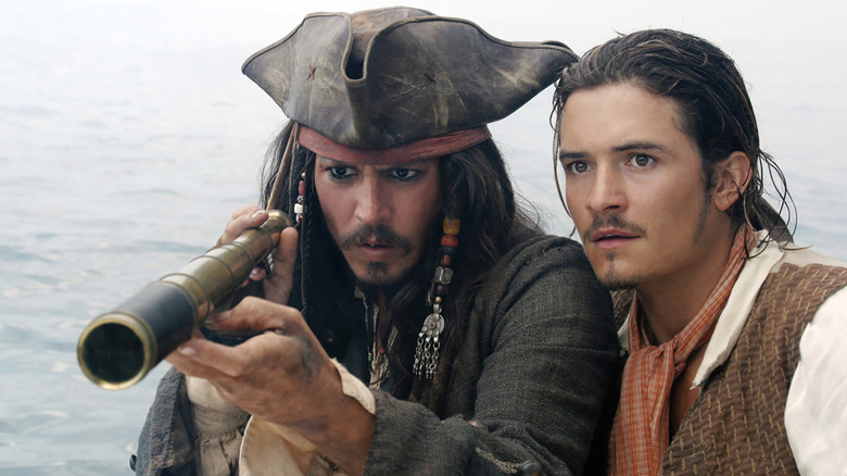 Jack and Will in Pirates of the Caribbean: The Curse of the Black Pearl