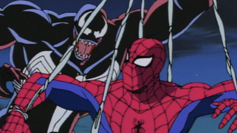 Venom menaces Spider-Man in "Spider-Man: The Animated Series."