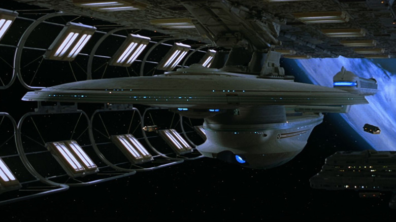 The Enterprise-B in spacedock, from Star Trek Generations