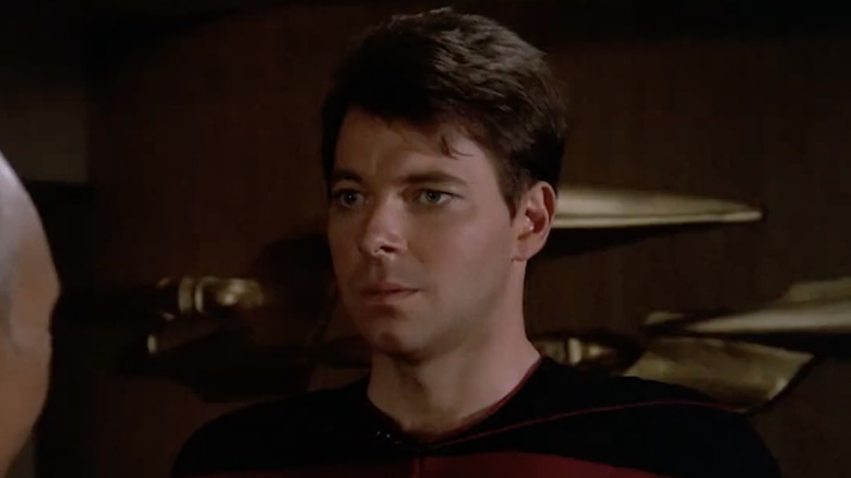 William Riker as seen without a beard in the first season of "Star Trek: The Next Generation"