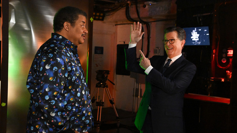 Neil deGrasse Tyson and Stephen Colbert