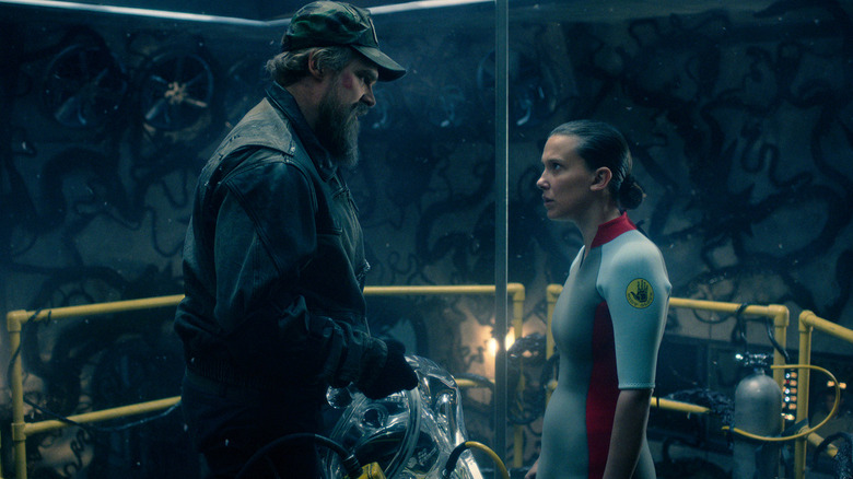 David Harbour and Millie Bobby Brown as Hopper and Eleven in Stranger Things series finale