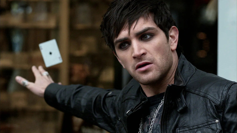 Jeb (Luke Camilleri) making a playing card fly on "Supernatural."