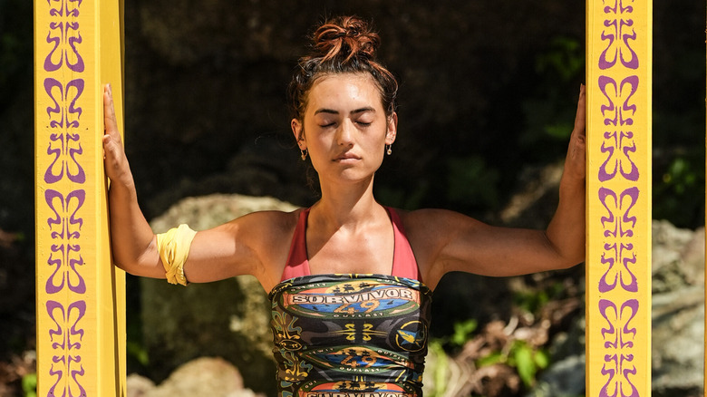 Savannah Louie competes in Survivor 49
