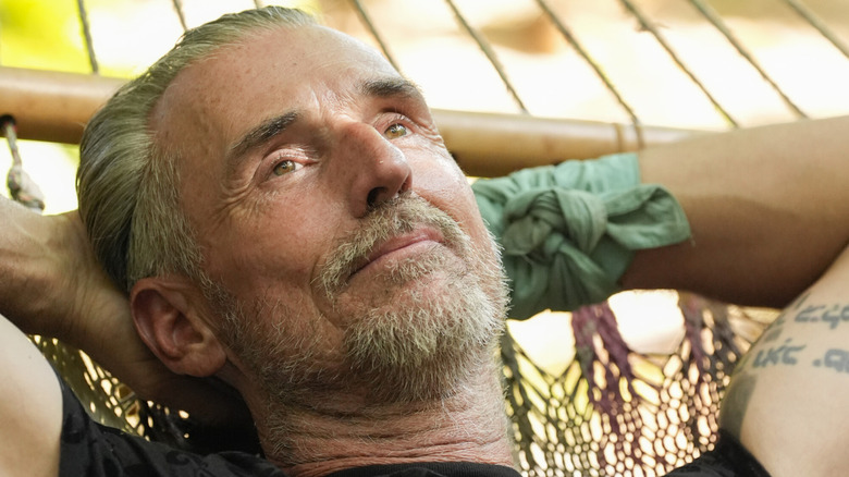 Survivor 50's Coach Wade rests in his hammock