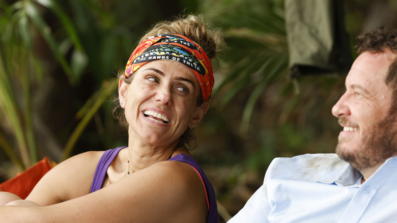 Jenna Lewis-Dougherty and Rick Devens chat in Survivor 50