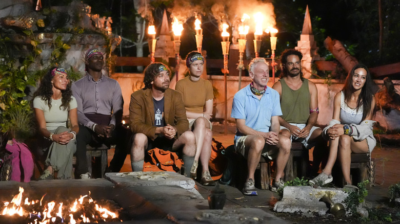 The Vatu tribe sits at Tribal Council in Episode 3 of Survivor 50