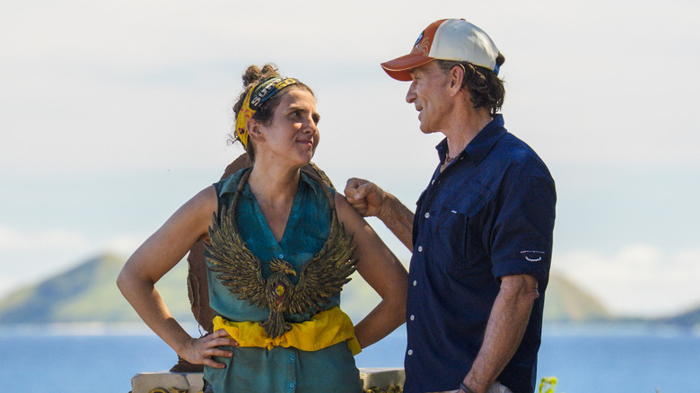 Survivor 50's Aubry Bracco and host Jeff Probst