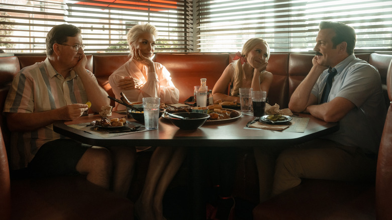 Higgins, Rebecca, Keeley and Ted in Ted Lasso in Season 4, Episode 1