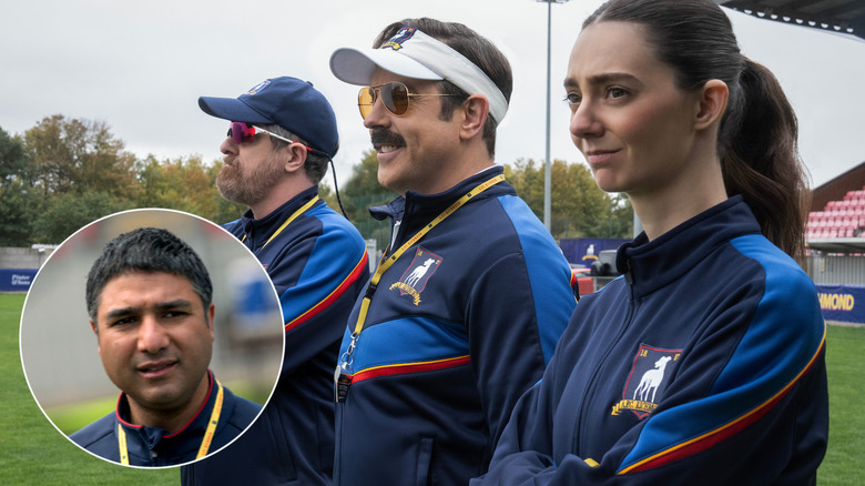 Nate Shelley, Coach Beard, Ted Lasso, and Alice Chilton