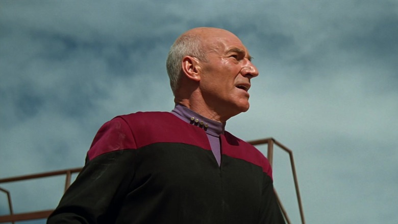Patrick Stewart as Picard confronts a problem in Star Trek Generations