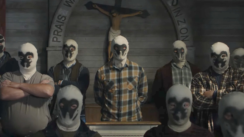 Terrorists in Rorschach masks assemble in HBO's Watchmen
