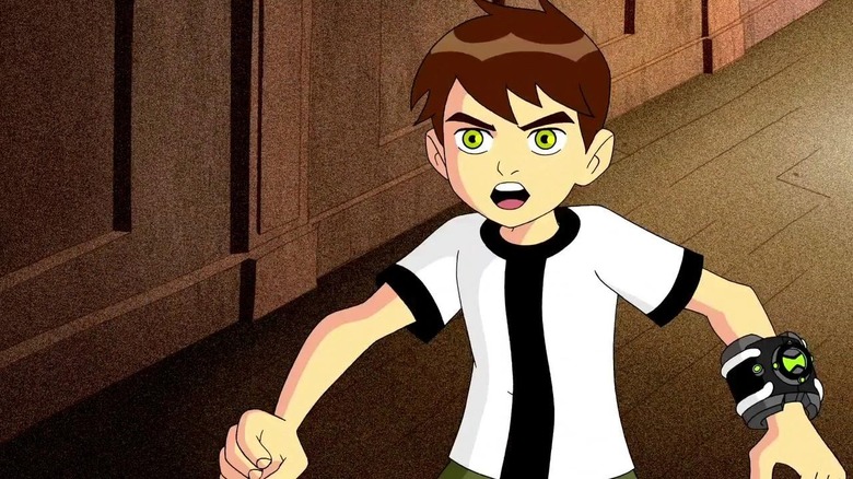 Ben Tennyson (Tara Strong) looks up with the Omnitrix on his wrist in Ben 10