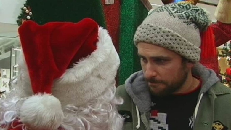 Charlie Day as Charlie sitting on Santa's lap on Always Sunny