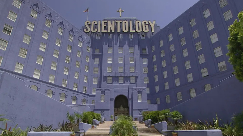 The front of the Church of Scientology headquarters in Going Clear: Scientology and the Prison of Belief