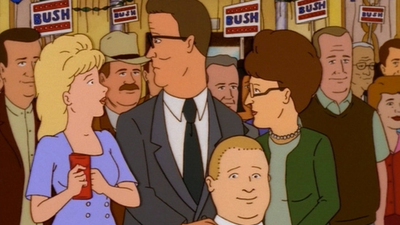 The Hill family about to meet George W. Bush on King of the Hill