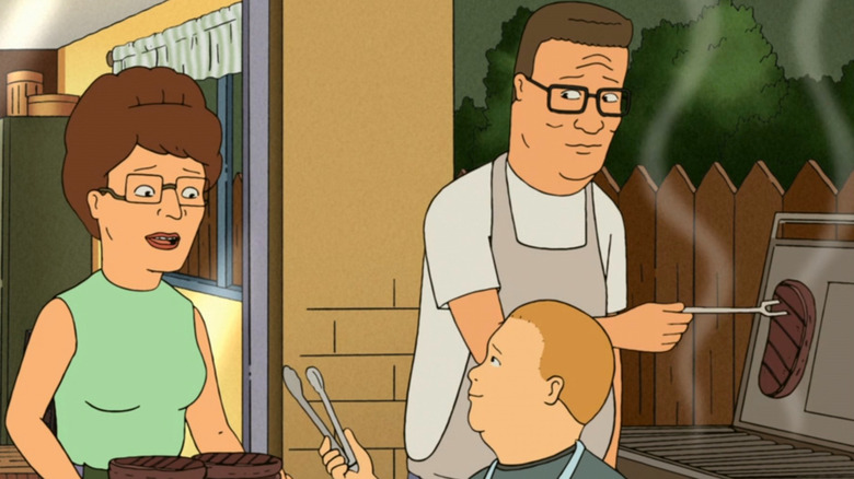 Hank grilling with Bobby on King of the Hill