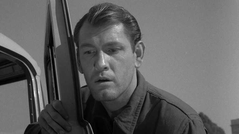Earl Holliman as Mike, realizing he may be the last man on Earth, in The Twilight Zone episode Where Is Everybody?