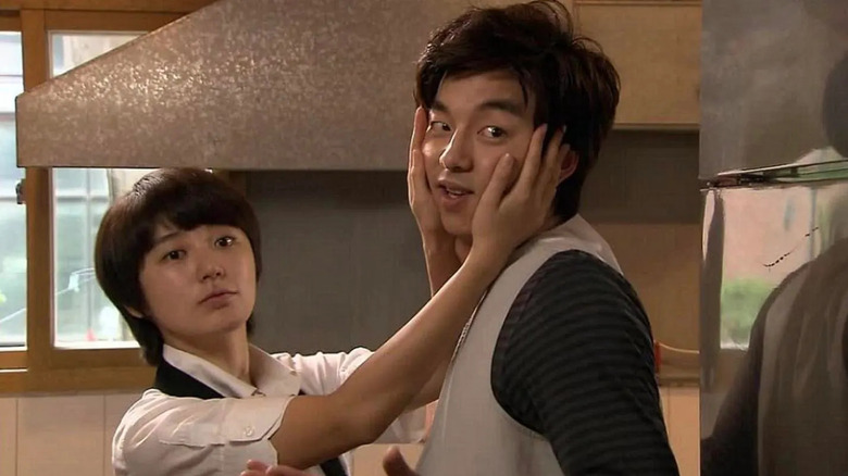 Go Eun-chan turning away Choi Han-gyeol's face in Coffee Prince
