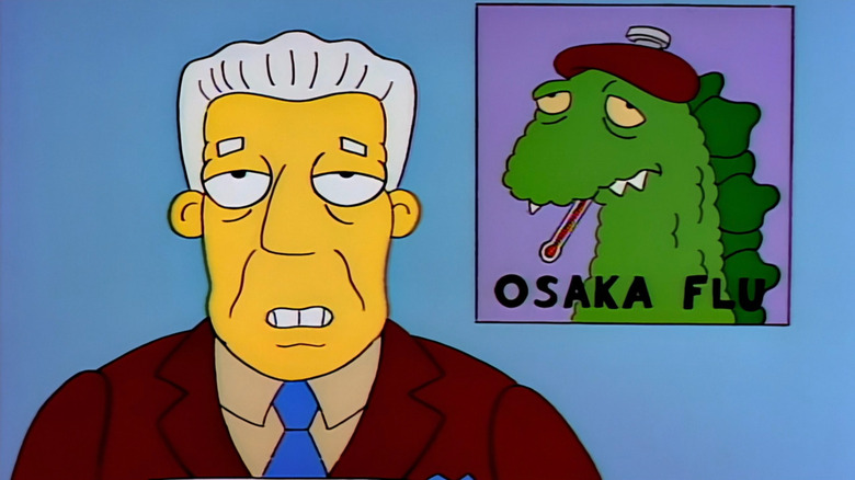 Kent Brockman discussing Osaka Flu on The Simpsons
