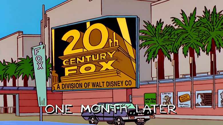 Sign of 20th Century Fox being owned by Disney on The Simpsons