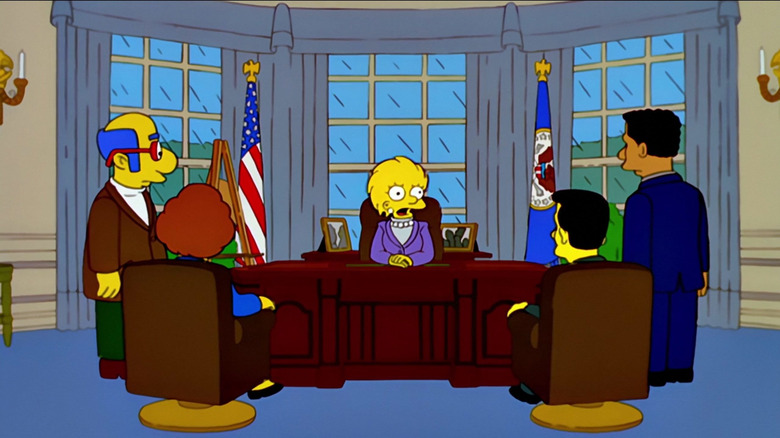 Lisa Simpson as president on The Simpsons
