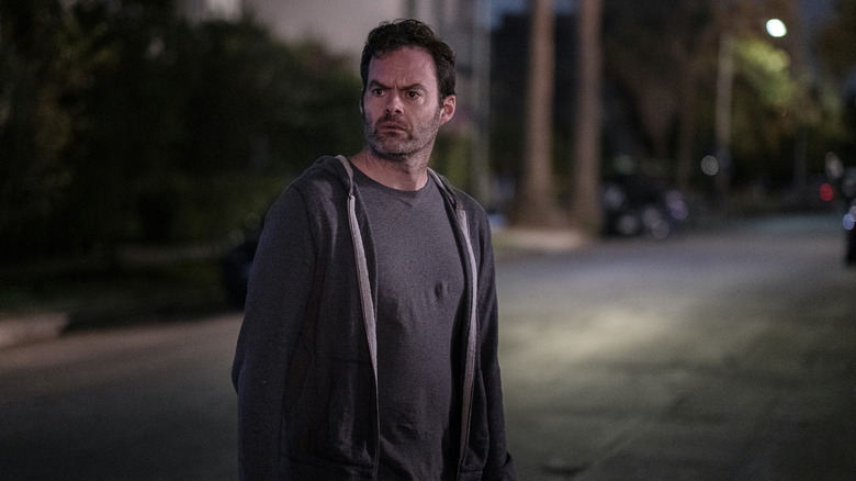 Barry (Bill Hader) on a dark street looking alarmed on Barry