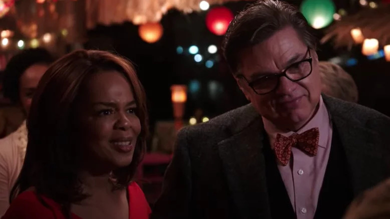 Paula Newsome as Caroline Charles and Oliver Platt as Dr. Daniel Charles at a party on Chicago Med