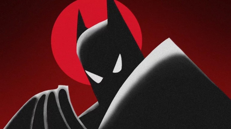 The silhouette of Batman in Batman: The Animated Series