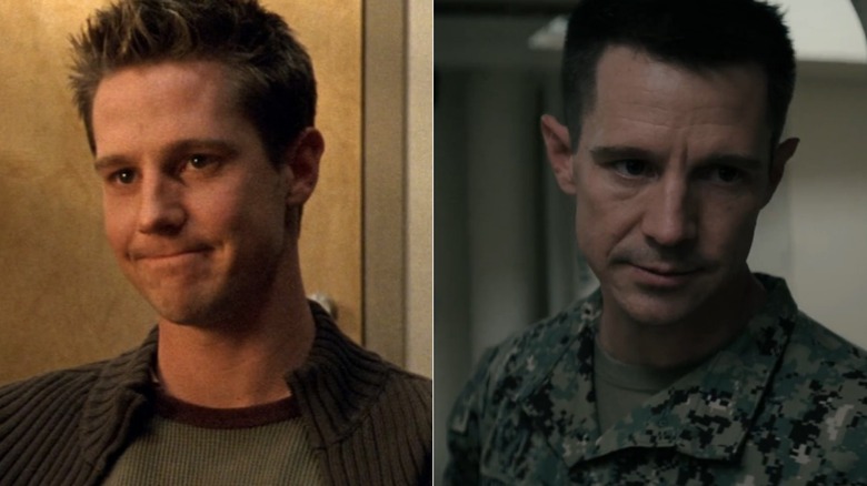 Split image of Jason Dohring as Logan in Veronica Mars and as Alex in military uniform in SEAL Team