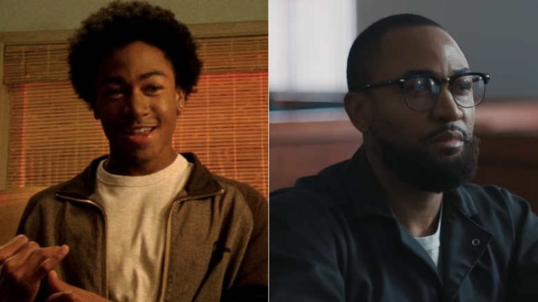 Split image of Percy Daggs III as Wallace in Veronica Mars and Terrance Lewis in short film Infraction