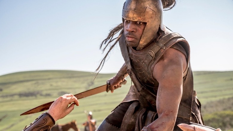 Achilles in battle in "Troy: Fall of a City"