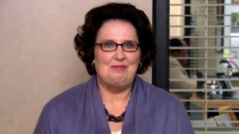 Phyllis Smith as Phyllis Vance, smiling on The Office.