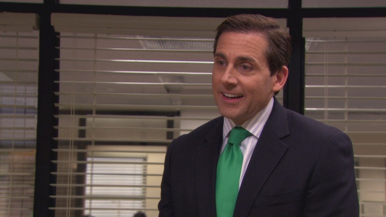 Steve Carell as Michael Scott laughs on The Office