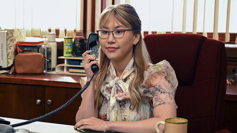 Nicole with blonde hair in The Paper Season 2 finale