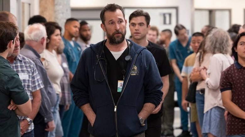 Dr. Robby walking through a corridor on "The Pitt"