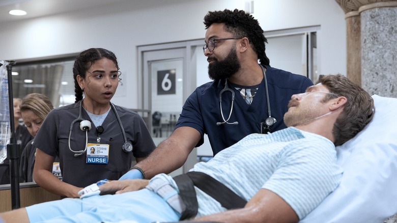 Emma, Donnie and Curtis Larson in The Pitt Season 2, Episode 11