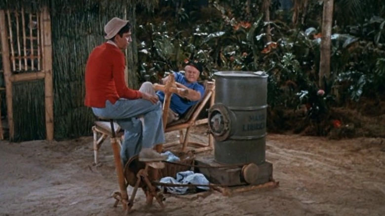 Skipper watched Gilligan pedal