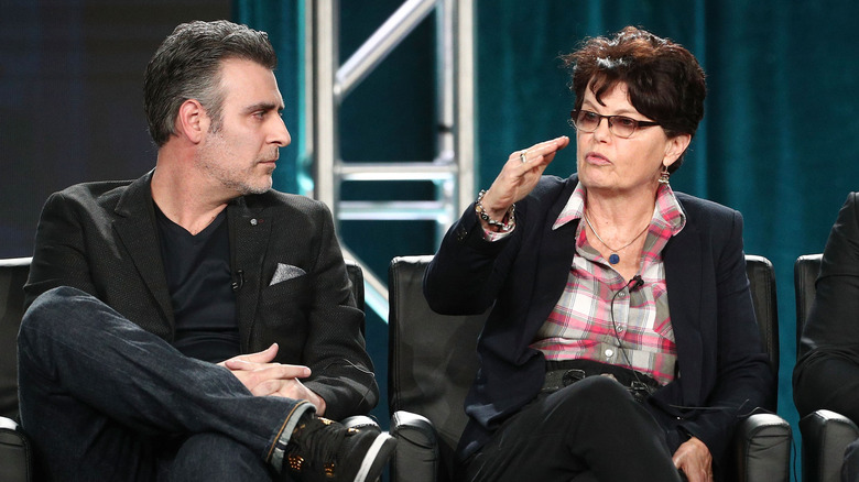 Executive producer Todd Harthan and co-creator/executive producer Amy Holden Jones of "The Resident" at the 2018 Winter Television Critics Association Press Tour