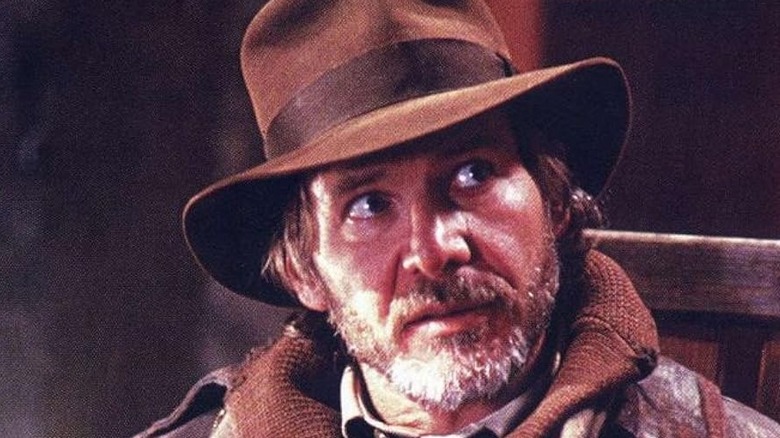 Dr. Henry "Indiana" Jones, Jr. (Harrison Ford) at the age of 50, looks up in "The Young Indiana Jones Chronicles"