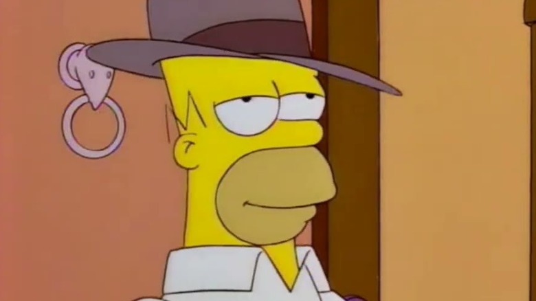 Homer Simpson wears a hat on The Simpsons