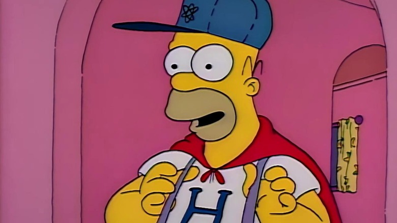 Homer Simpson shows off his new outfit on The Simpsons