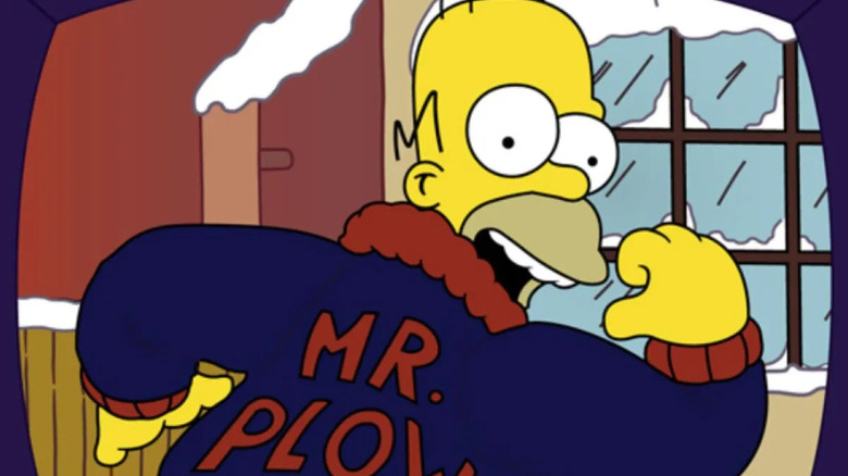 Homer Simpson dances as Mr. Plow on The Simpsons