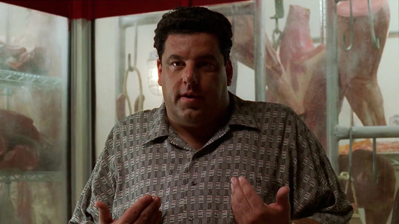 Steven R. Schirripa as Bobby Baccalieri, in a pork store in The Sopranos.