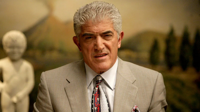 Frank Vincent as Phil Leotardo, scowling in The Sopranos.